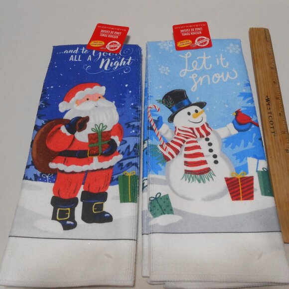 LOT 2 NEW HEAVIER WEIGHT CHRISTMAS HOUSE LINENS KITCHEN HAND TOWELS 15X25" π
π - Picture 4 of 9